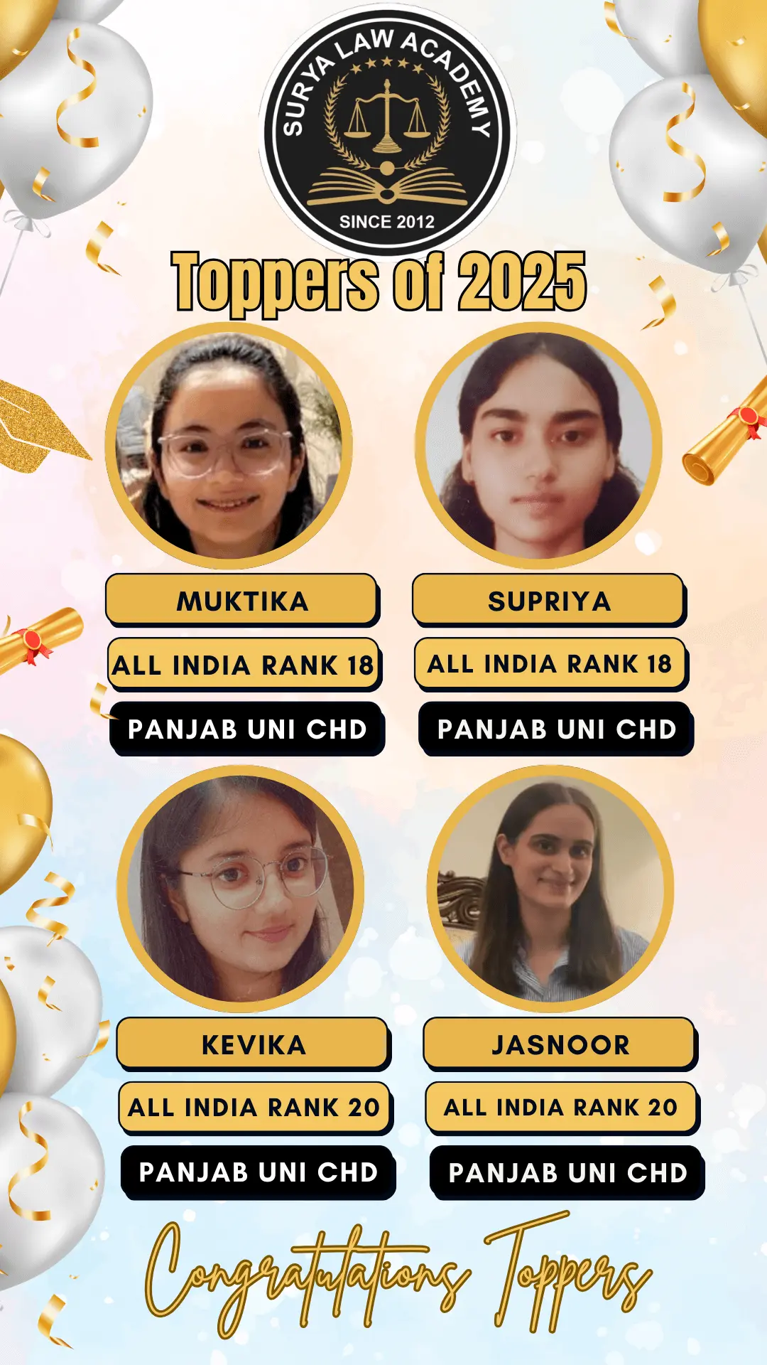 PU Law Entrance Toppers 5